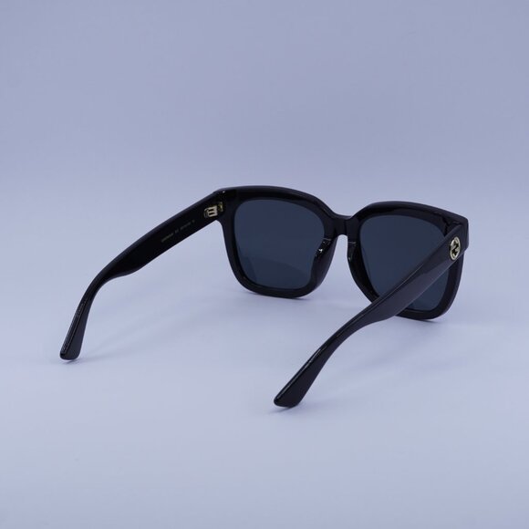 Gucci GG0034SAN 001 Sunglasses Black Square Frame, Grey Lenses - Picture 11 of 12